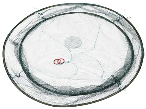 Beavorty Portable Foldable Fishing Net 100cm Opening and 80cm Base Diameter, Crab Cage Trap for Crabbing, Shrimp Bait Fish Net for Ponds, Docks, and Fishing Landings –
