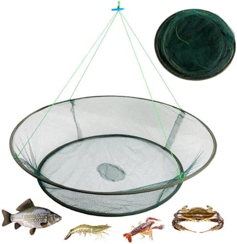 Portable Crab Net & Basket - Foldable Fishing Trap for Minnows, Crawfish, Shrimp