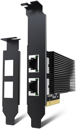 Carte Réseau 10G Double Port RJ45, Carte Ethernet YuanLey 10G Base-T Avec Contrôleur Intel X540, Adaptateur Ethernet PCIe Vers 10Gb RJ45 NIC Compatible PCI Express X8, X16, Pour Windows, Linux, VMware