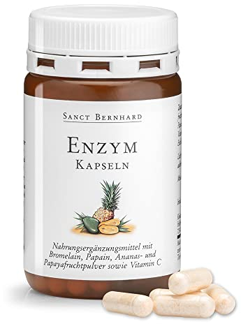 Sanct Bernhard Enzym-Kapseln | Mit Bromelain, Papain & Vitamin C | 90 Kapseln