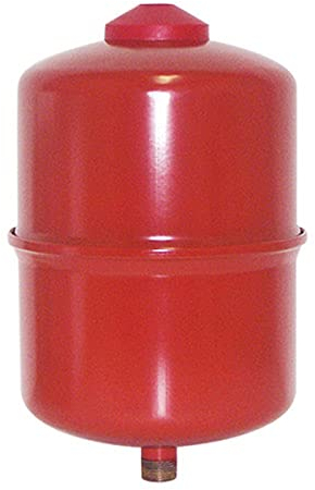 SOMATHERM FOR YOU, Vase d'expansion 12L cylindrique à membrane suspendu, pré-gonflé à 1,5 bar, pression max 4 bars, température -10° à +100°C, finition rouge RAL3000, dimensions 267x334 mm