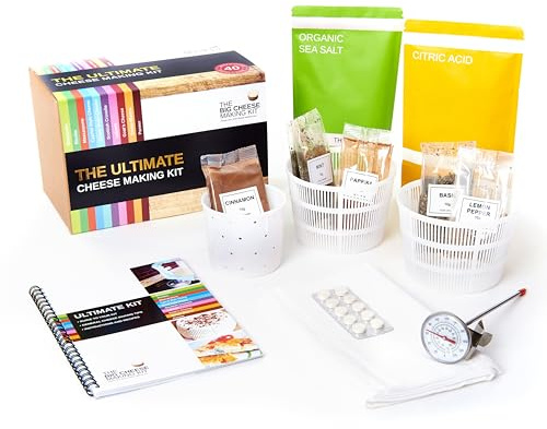 The Ultimate Cheese Making Kit - Makes 40 Batches of 10 Different Cheeses, Including Mascarpone Cheese | Perfect Cheese Gift Set (with Recipe Book and Ingredients)
