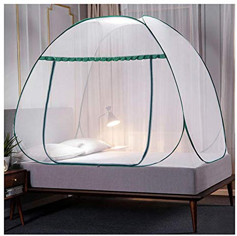 Starall - Tenda a zanzariera apribile per una porta singola, con protezione contro gli insetti, per letti, design pieghevole con fondo completo per viaggi