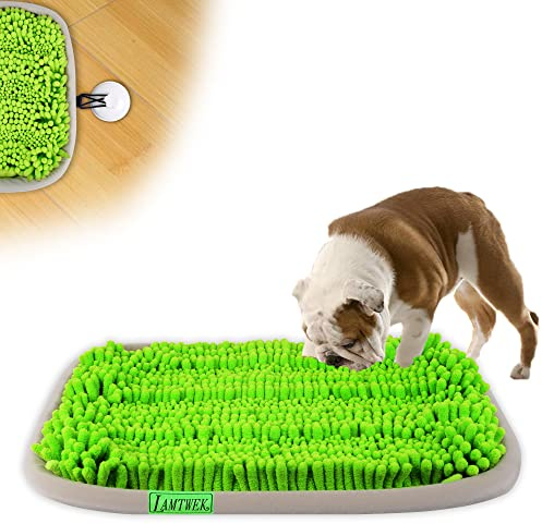 LAMTWEK Snuffmatta för hund, smart hundleksak, hundmatta, tvättbar hundmatta, halkfri, lukt, sniffande leksak, hundleksak, 2 sugkoppar