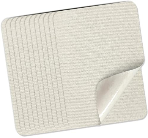 AXEN 12 Pieces Iron on Fabric Patches for Clothing and Pants Repair, 100% Cotton Sewing Repair Patches, Beige