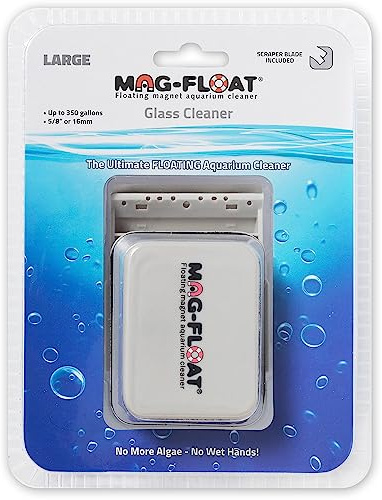 Mag-Float Large Glass Floating Algae Scraper 350 w/Scraper Blade Attachment | Magfloat Magnetic Fish Tank Cleaner | Magnet Scrubber Brush Cleaning Tool for Aquarium