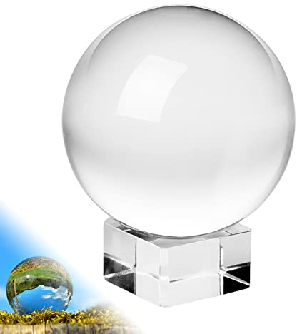 Glaskugel Wahrsagerkugel Weihnachtskugeln: Klare Glaskugel K9 Kristallkugel, Klare Kristallglaskugel-Wahrsagerkugel Transparente Kugelkugel-Linsenkugel 80mm für Dekoration, Fotografie