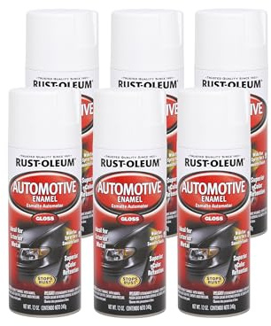 Rust-Oleum 252468 Automotive Enamel Spray Paint, 12 oz, Gloss White, (6 Pack)