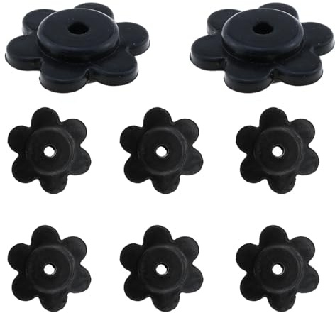 MEETOOT 8 tapones de goma para asta de bandera de jardín de 3 x 3 cm, color negro