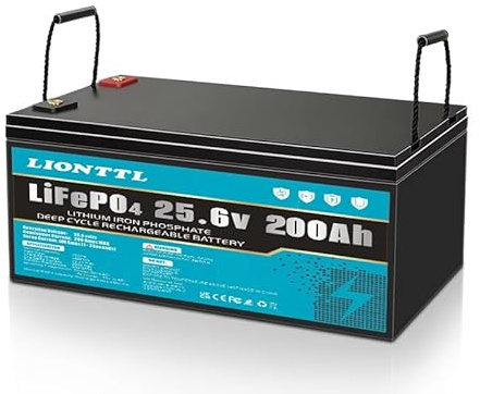 Batería Lifepo4 de 24V 200 Ah, batería de fosfato de Hierro y Litio de Ciclo Profundo de 5000 ciclos, reemplaza la batería de Plomo ácido AGM, Adecuada para Sistemas solares,etc