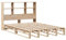 vidaXL Massivholzbett, Bett mit Bücherregal ohne Matratze, Holzbett Bettgestell mit Lattenrost, Palettenbett Doppelbett für Schlafzimmer, 140x190cm