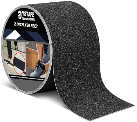 NUOOO Antirutsch Klebeband Streifen mit Selbstklebend 5cm x 10m Rutschfest Klebeband Außen Treppe für Innen- und Außenbereich