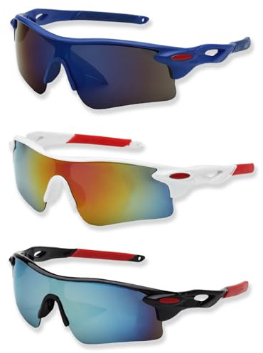 CSLGDMAI 3 Pack Polarized Sports Sunglasses for Men Women, UV400 Cycling Glasses, Lightweight Outdoor Cycling Glasses, Outdoor Windproof Sunglasses for Skiing, Climbing, Driving, Fishing