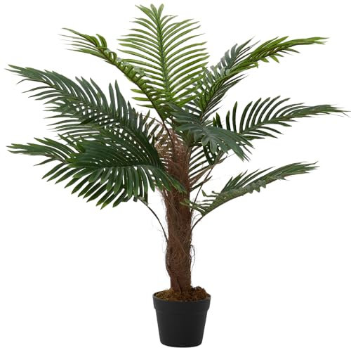 Warmiehomy Artificial Plants Indoor Artificial Tree Palm Tree 90cm / 3ft Garden Outdoor Artificial Plants Fake Decorative Floor Plant for Home Office Garden Bedroom Decoration