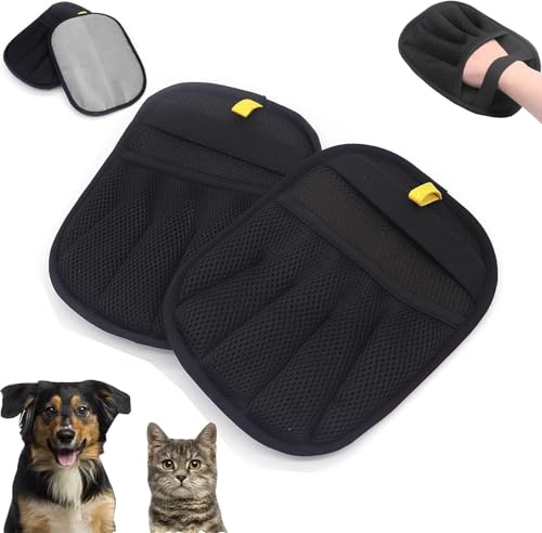 Fellpflegehandschuhe für Haustiere, Katzenpflege-Handschuhe, zum Entfernen statischer Haare, sanfte Haarentfernung, Tierhaarentferner, vielseitiger Furminator für Hunde, Katzen mit langem/kurzem Fell