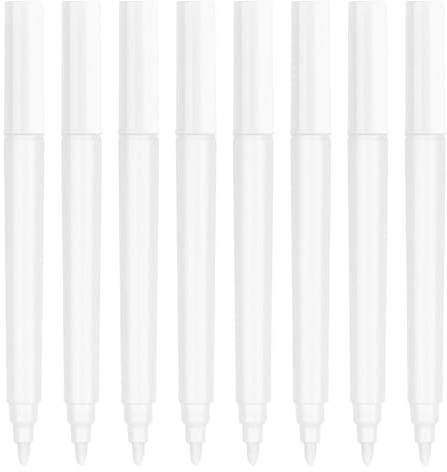 Yiranfuyao 8PCS White Washable Chalk Pens - LED Fluorescent Erasable Markers, Wipeable Chalkboard Pen for Whiteboard Blackboard Window Car Glass Bistro Christmas Greeting Cards