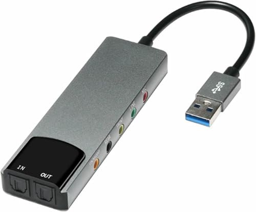 Externt USB-ljudkort 5.1-kanaler med fiberoptisk SPDIF-utgång kompatibelt HTPC-hemmabiosystem och spelsystem