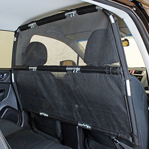 Bushwhacker Deluxe 50 Wide Dog Barrier for Cars, SUVs, Trucks, and CUVs – Pet Restraint Backseat Divider | Mesh Net Screen Shield Behind Front or Rear Seats Cargo Area – Ideal for Travel Safety