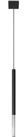 SOLLUX lighting Hängelampe Pendelleuchte Hängeleuchte - Deckenlampe Stahl - 1 Flammig - LED Lampe Glühbirne - Schwarz Chrom Mozaica