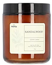 HOMLA Duftkerze Dekorative Raumdüfte Raumerfrischer Wachskerze Duft Kerze TOFU Braun Sandelholz Duft