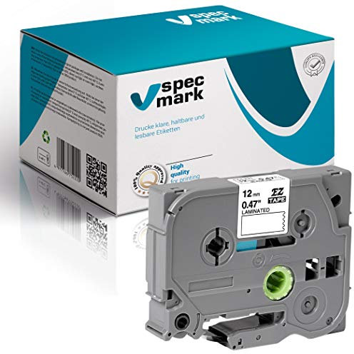 specmark Schriftband TZe-M31 12mm x 8m Schwarz auf Durchsichtig trüb Band kompatibel mit allen Drucker Brother PT P-touch AZe-M31 EZe-M31 TZ-M31 TZ2-M31