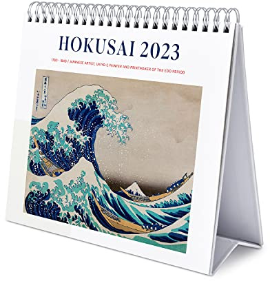 Grupo Erik CS23019 - Calendrier de Bureau 2023 Japanese Art - 12 Mois - 20 x 18 cm, Calendrier Mensuel en Français, Janvier 2023 à Décembre 2023 - Certifié FSC, avec Support Rigide