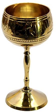 eSplanade Copas de chupito de cáliz de latón, copas de vino, 4.5 pulgadas de altura