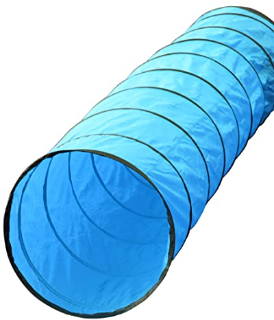 SPORTIKEL24 Agility Spieltunnel Blau – 3 m Länge, Ø 60 cm – Flexibler Spieltunnel für Hundetraining & Parcours – von Superhund
