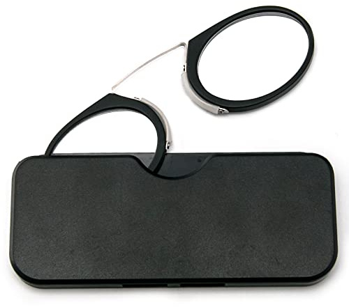 Kodilin Occhiali da Lettura 1.5 Mini Lettore di Naso a Clip per Uomini e Donne, Occhiali da Lettura Flessibili Portatili Antiscivolo Nero