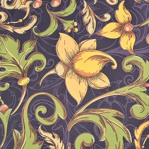 MOROBOR Papel pintado barroco para despegar y pegar, 1 unidad, grueso, impermeable, vintage, floral, extraíble, para dormitorio, sala de estar, armario, escritorio