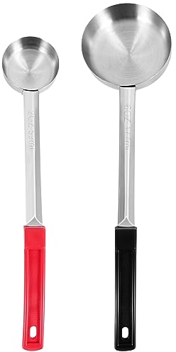 Bruafsir 2 PCS Pizza Sauce Ladle, Stainless Steel, 6 Oz and 2 Oz, Asian Style, Free