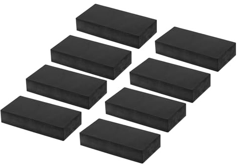 PATIKIL Rubber Anti-Vibration Pads, 8 Pcs Square Vibration Isolation Mats 4 x 2 x 0.8 for HVAC Air Conditioner Air Compressor Washer Dryer, Black