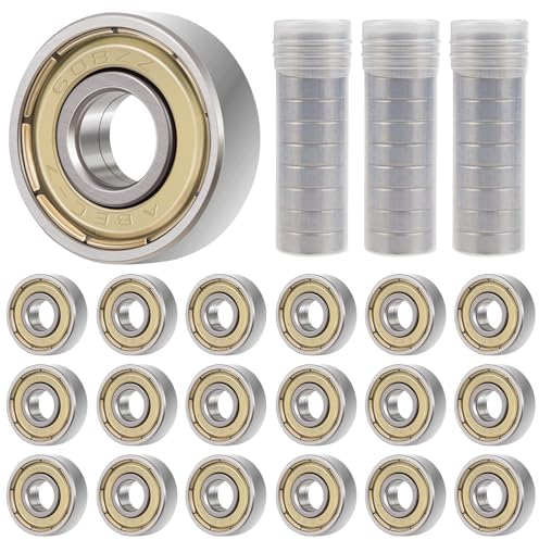 30 Stück 608zz Kugellager Kohlenstoffstahl Skateboard Kugellager Double Shielded Rillenkugellager Kugellager 22x8x7mm 608 Bearings für Skateboards, Roller, Inline Skates (Silber)