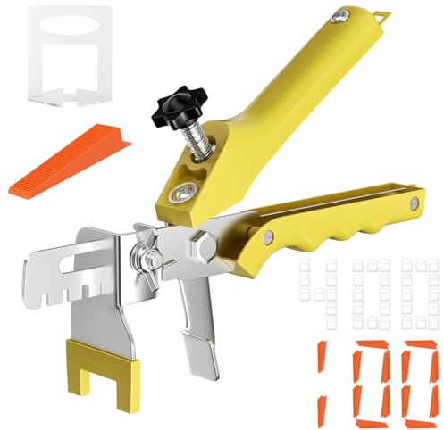 Maxentico Croisillon Carrelage Autonivelant de 2mm, 1 Système de Nivellement de Carrelage, 400 Clips+ 100 Cales, Kit de Niveleur Carrelage Croisillons pour le Bricolage et les Professionnels