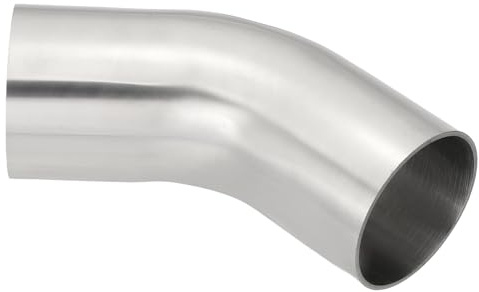 PATIKIL Curva a Gomito a 45 Gradi, Tubo Scarico Sanitario a 2 3/8 Od Gomito Mandrino Tubo Connettore per Saldatura Attrezzatura per Birrificio Hvac Ringhiera per Scale, 1Pz