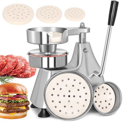 LLNC Commercial Hamburger Press Patty Maker with 4/5/6-inch Molds
