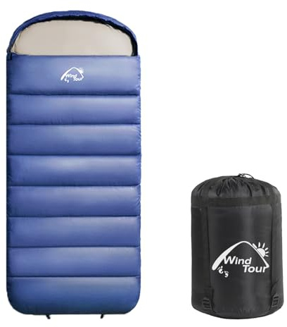 Sleeping Bags Lightweight Waterproof- Cold Weather Sleeping Bag Camping Hiking Outdoor Travel Adults Girls Boys Mens (Navy Blue -1.6kg)