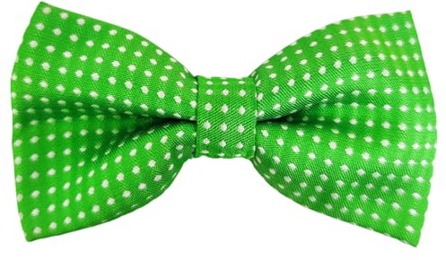 HISUNBEN Papillon a pois per bambini, papillon pre-annodato con macchie e fibbia e cinturino regolabili, per ragazzi e ragazze, festa, matrimonio e animali domestici, Verde, 1