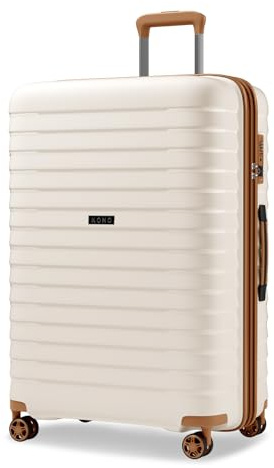 Kono Valise Grande 76cm Rigide PP Trolley Extensible Bagage à Main TSA | Valise Grande Extensible Offrant 20% De Capacité Supplémentaire Et Un Porte-Gobelet.