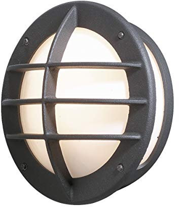 Konstsmide Oden 515-752 Wandleuchte / B: 31cm T: 15cm H: 31cm / 1x60W / IP23 / lackiertes Aluminium / matt-schwarz