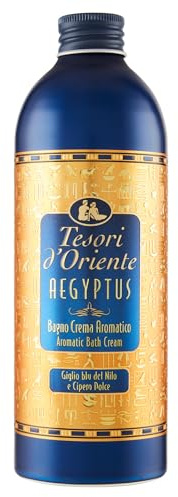 Tesori d'Oriente - Bagno Crema Aegyptus, Bagnoschiuma dalle Note Floreali di Giglio Blu, con Estratto di Papiro, Deterge la Pelle e Dona Nutrizione e Idratazione, 500ml