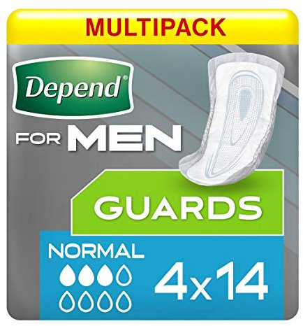Depend Men's pads, maximum absorbency, incontinence protection, 56 pads (packaging may vary)