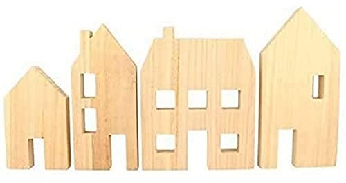 Holzhäuser zum Dekorieren – 4 Stück
