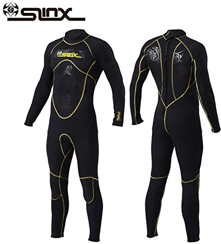 PAWHITS Herren Neoprenanzug 3 mm Lange Ärmel Thermo-Neopren Langarm Overall Neopren Surf Snorkeling Schwimmen Tauchen Schwarz (M)