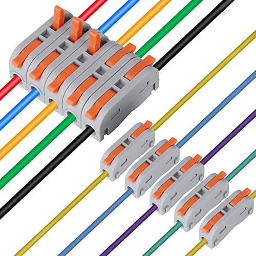 XHF 31PCS Conductor Compact Connectors Lever Wire Nuts, Electrical Connectors Wire Terminals for Any Circuit Inline Splices 28-12 AWG
