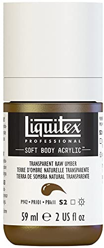 Liquitex 1959333 Professional Acrylfarbe Soft Body - Künstlerfarbe in cremiger deckender Konsistenz, hohe Pigmentierung, lichtecht & alterungsbeständig, 59ml Flasche - Umbra Natur Transparent
