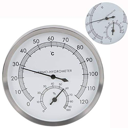 Salle de sauna thermomètre, hammam 2 en 1 en acier inoxydable Salle de sauna Accessoires de salle de sauna Thermomètre Hygromètre Thermo-hygromètre Intérieur pour sauna
