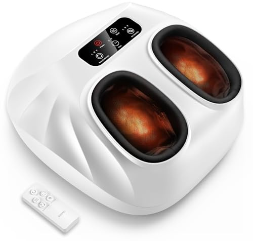 RENPHO Foot Massager Machine with Heat [2026 Upgraded], Shiatsu Foot Massager for Neuropathy, Plantar Fasciitis Massager for Men Women Mom Dad, Up to Size 14, White