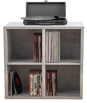 VDD Meuble lp vinyles - rangement disques vinyles lp - bibliothèque - béton gris