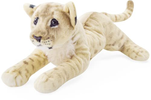 TRAVELKNOT Peluche Lion Animal en Peluche Lion 48CM Grande Jouets Animaux Kawaii Bébé Decor Oreiller Mignon Garcon Fille Peluche NoëL Anniversaire Marron